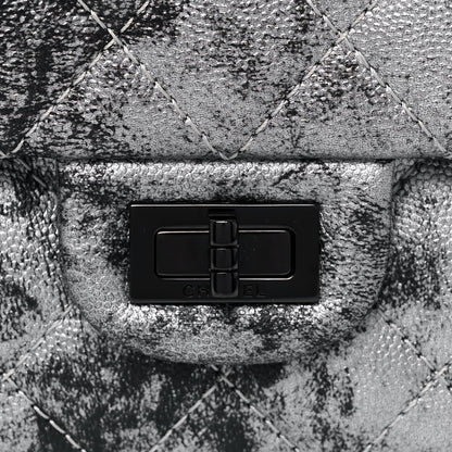 Chanel Metallic Caviar Quilted 2.55 Reissue 226 Flap Silver Black 8 of 15