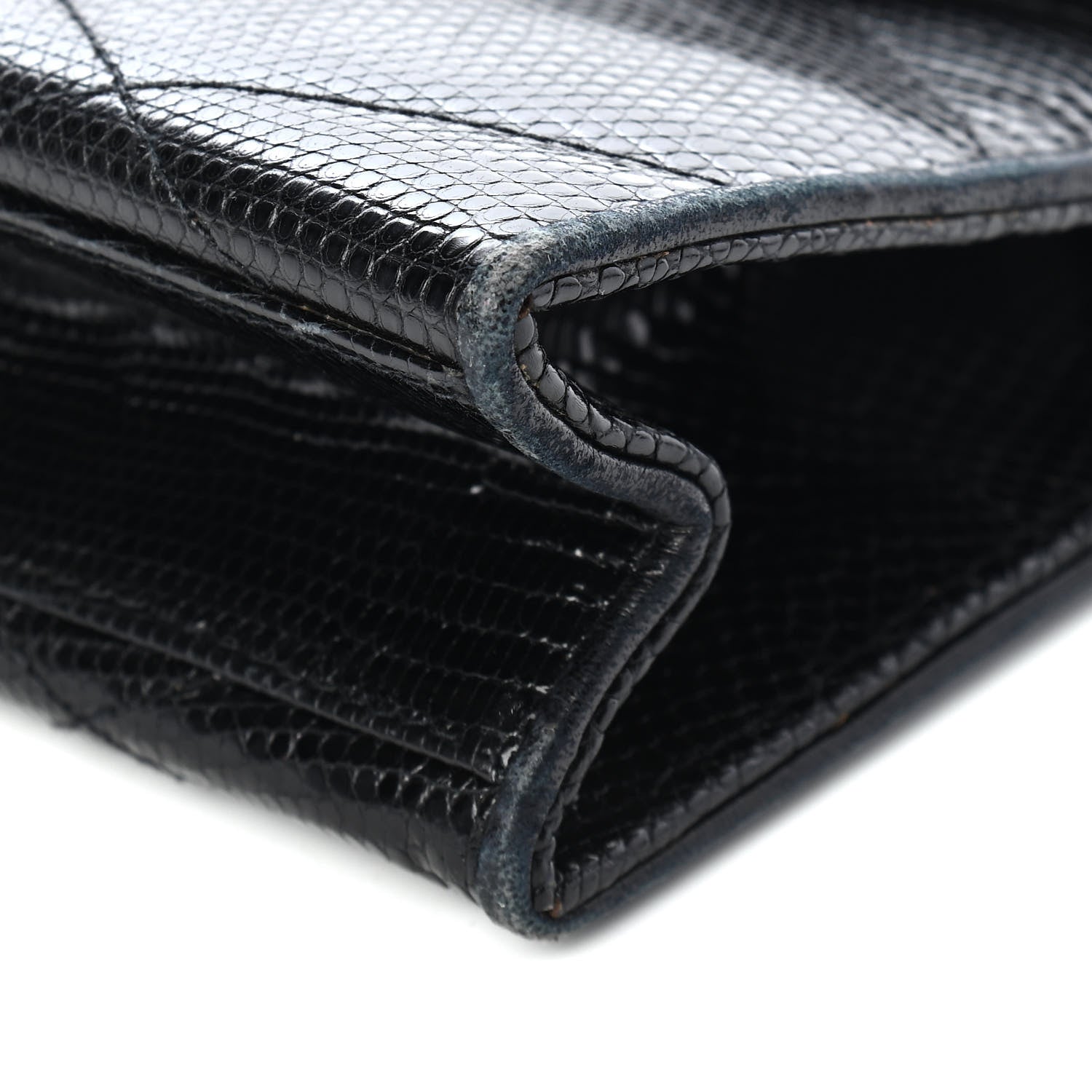 Chanel Lizard Quilted CC Single Flap Bag Black 9 of 12