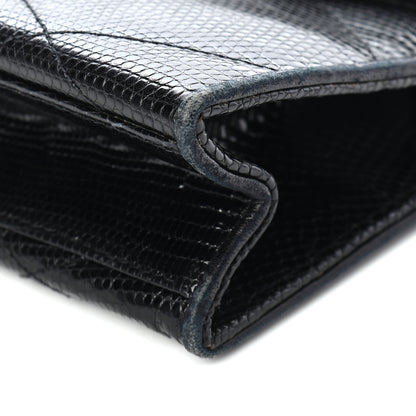 Chanel Lizard Quilted CC Single Flap Bag Black 9 of 12