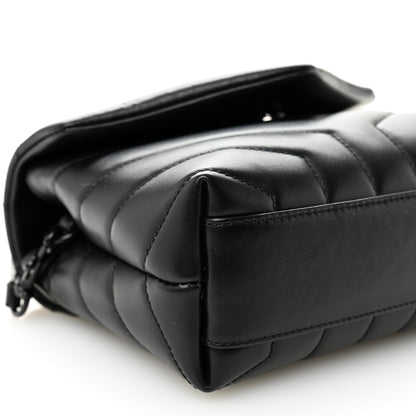 Saint Laurent Calfskin Y Quilted Monogram Monochrome Toy Loulou Crossbody Bag Black 9 of 10