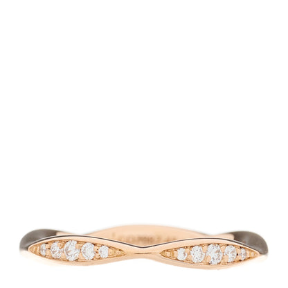Chanel 18K Rose Gold Diamond Camellia Band Ring 45 3.5 1 of 5