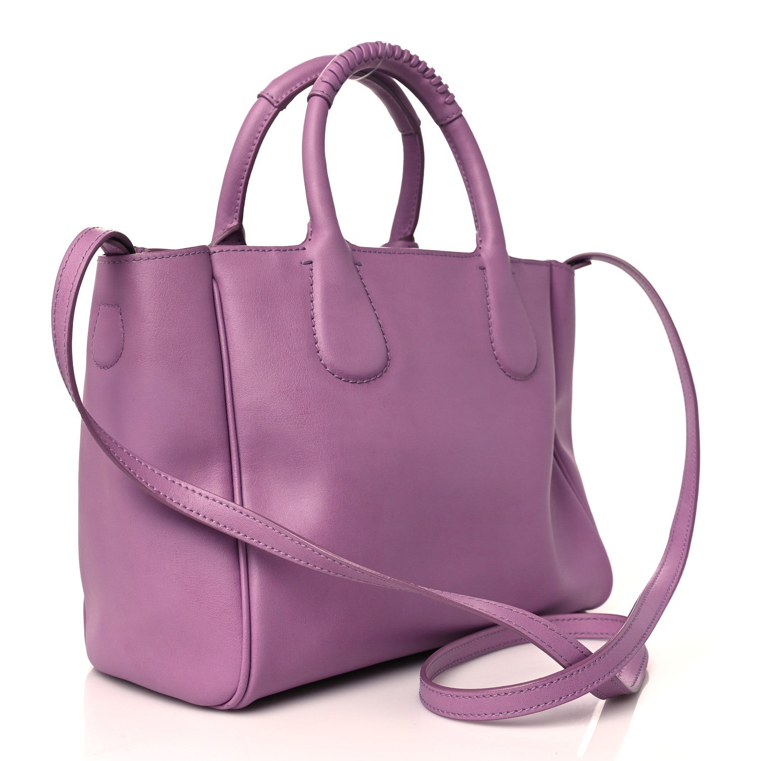 Salvatore Ferragamo Calfskin Tote Purple 2 of 9