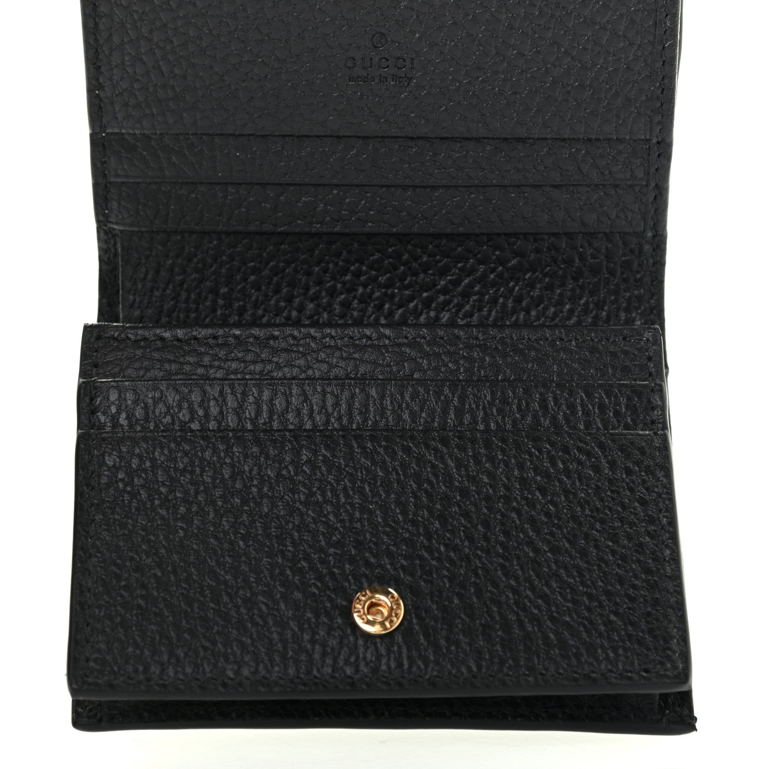 Gucci Dollar Calfskin GG Supreme Monogram GG Marmont Card Case Black Beige Ebony 5 of 7