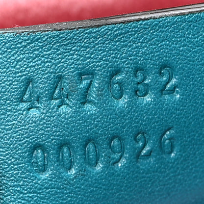 Gucci Velvet Matelasse Small GG Marmont Chain Shoulder Bag Pavone Cyan 7 of 9