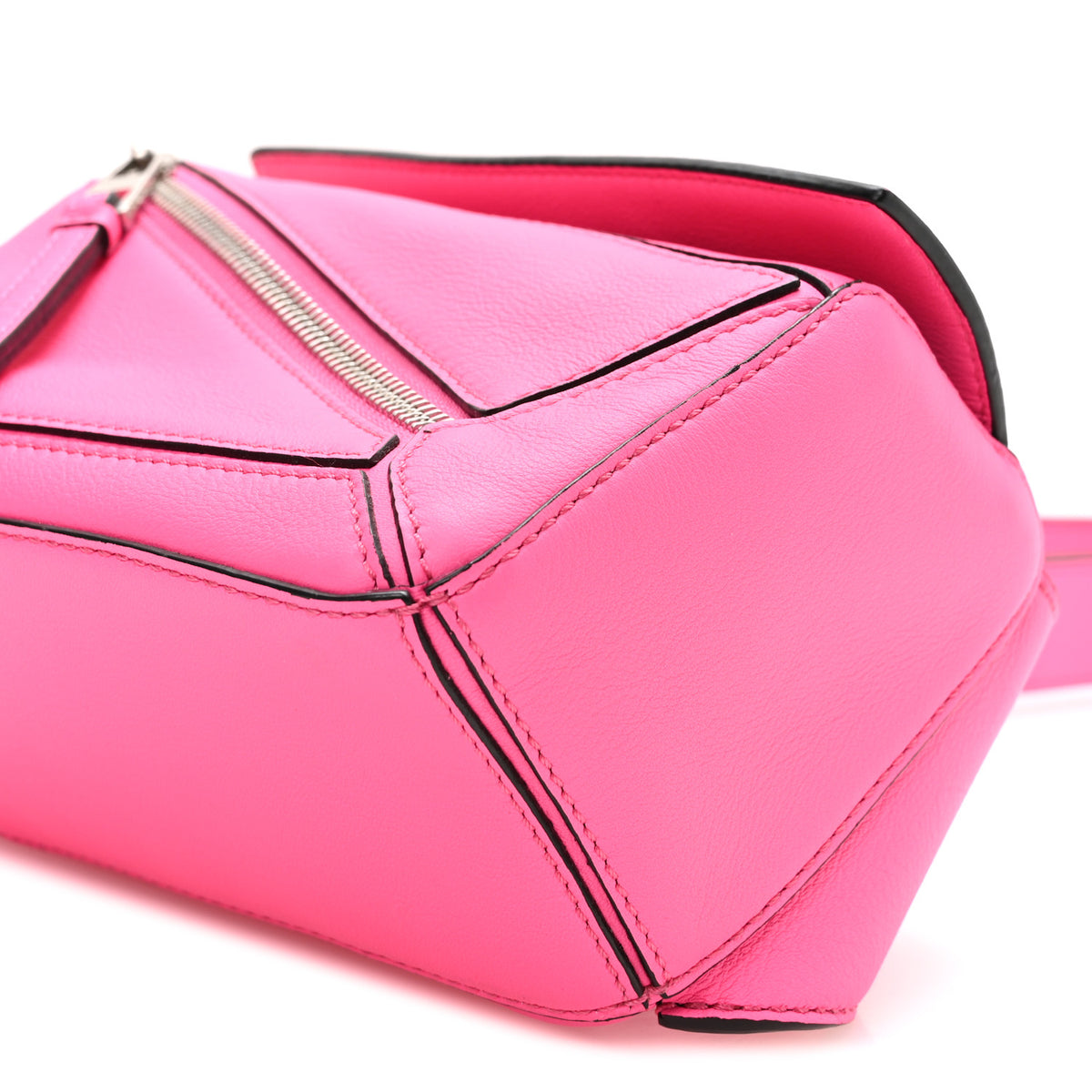Loewe Calfskin Mini Puzzle Bumbag Neon Pink 10 of 10