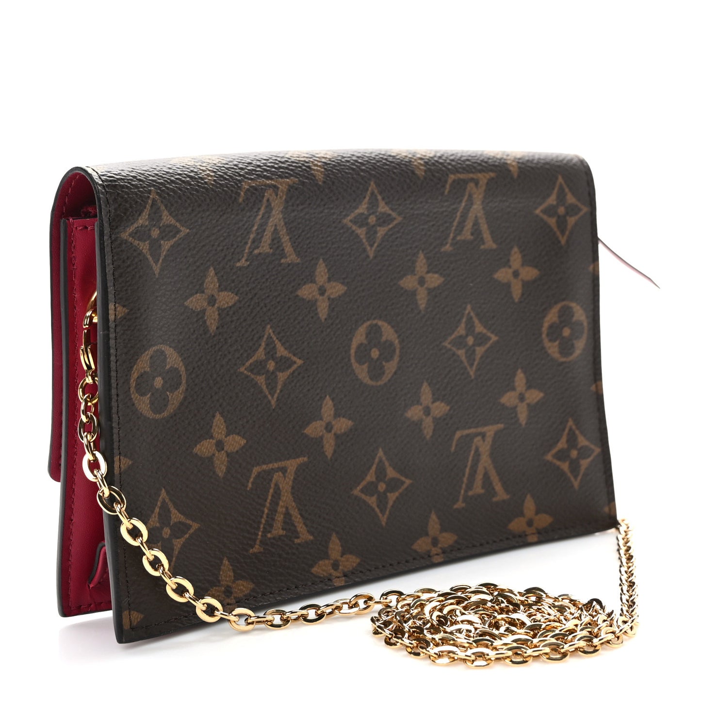 Monogram Flore Chain Wallet Fuchsia