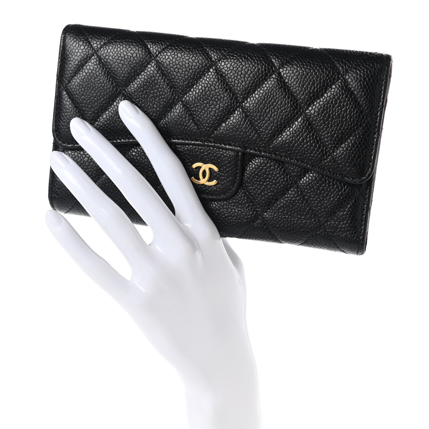 Chanel Caviar Quilted Large Flap Wallet Black 2 of 10
