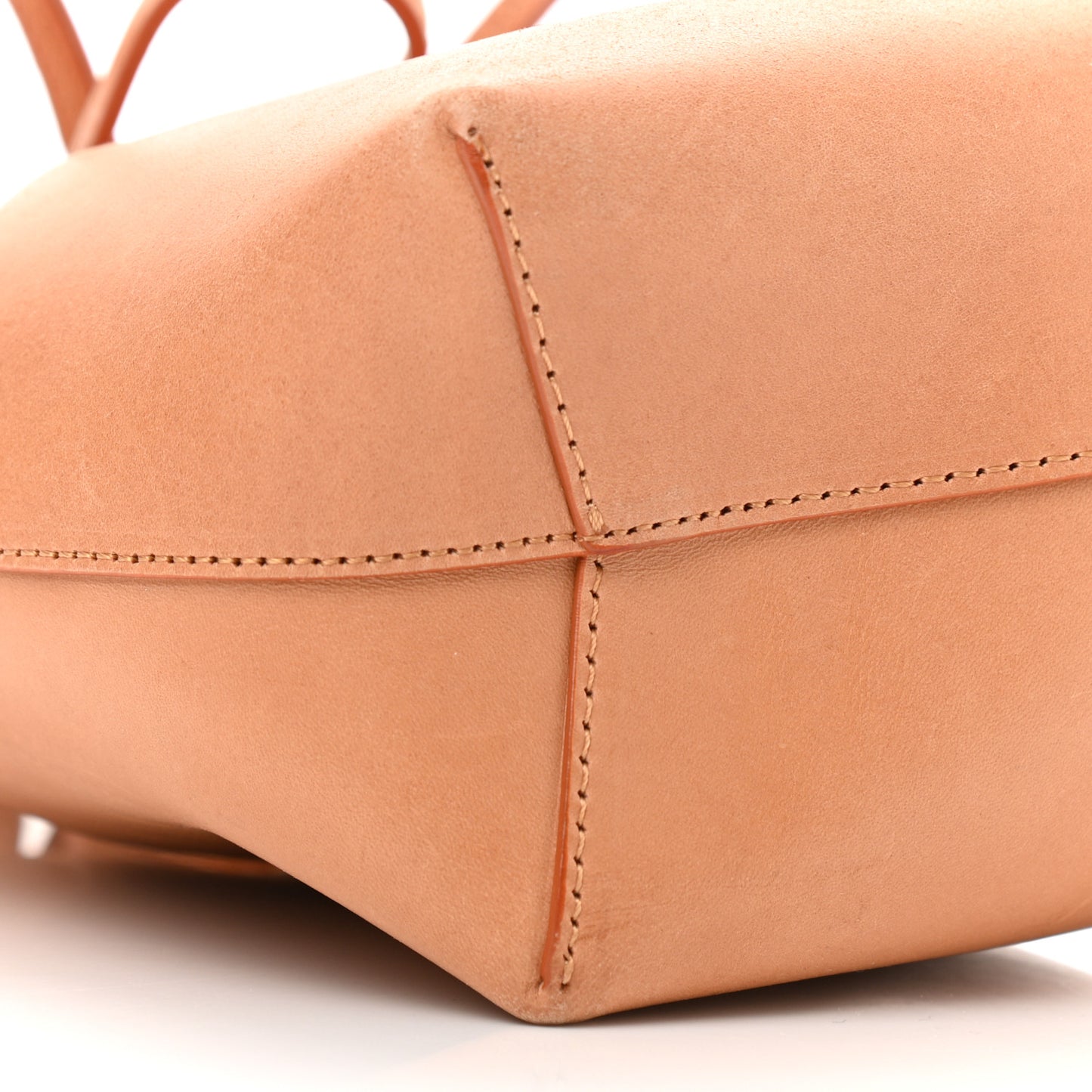 Vegetable Tanned Calfskin Mini Bucket Bag Camello Rosa