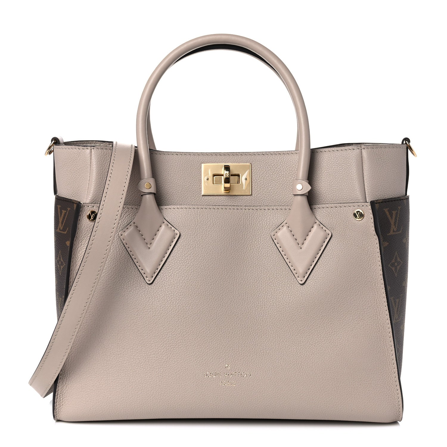 Louis Vuitton Calfskin Monogram On My Side Greige 1 of 9