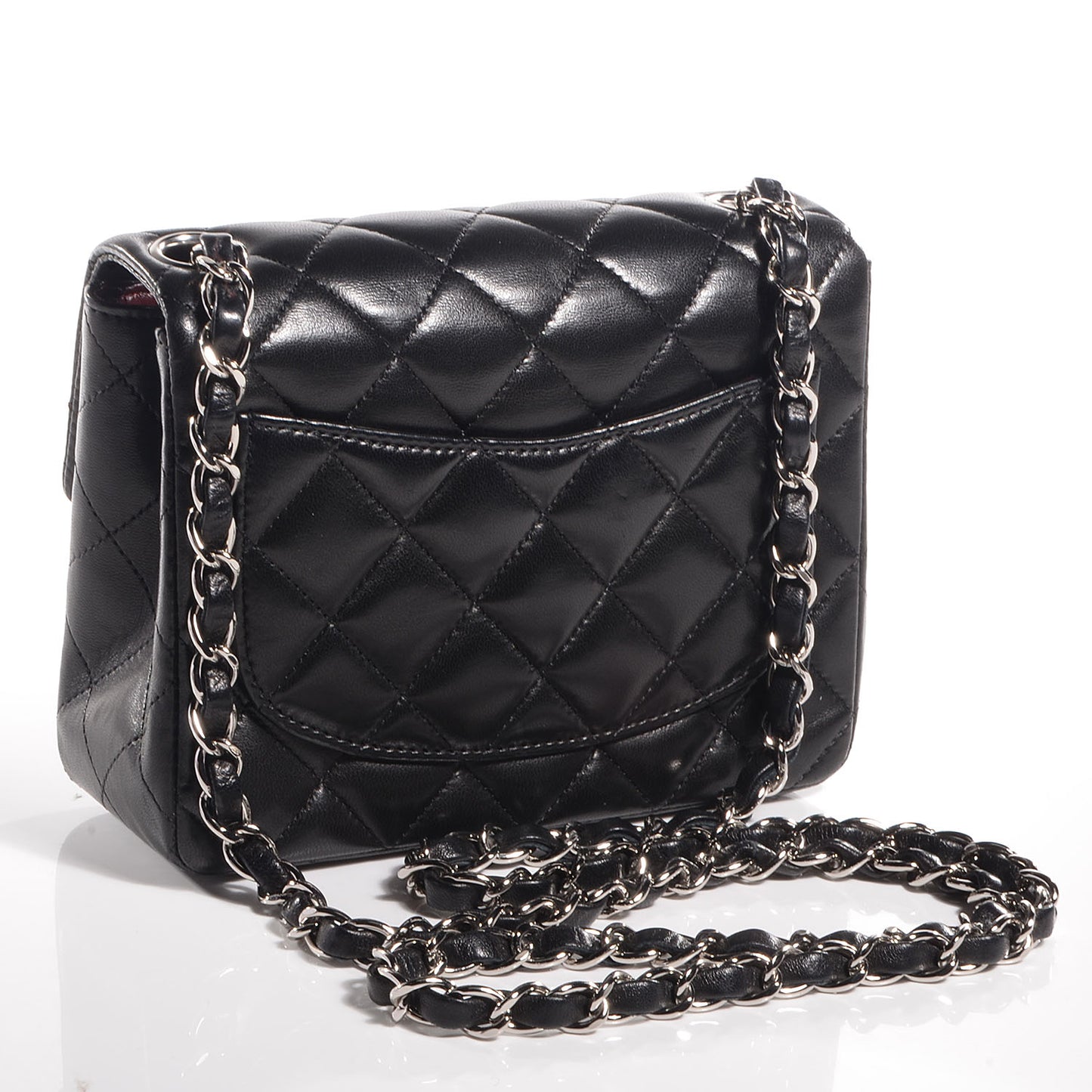 Lambskin Mini Square Flap Black