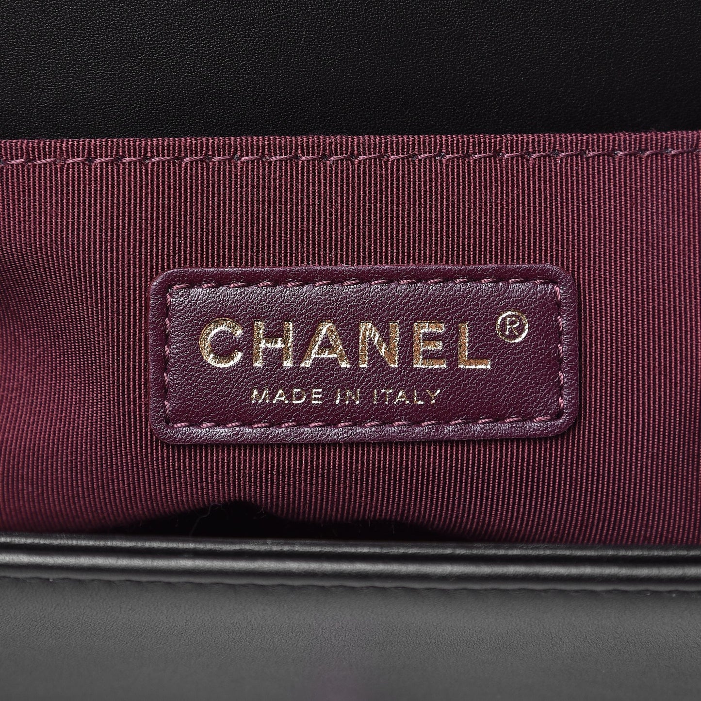 Caviar Suede Calfskin Chevron Medium Boy Flap Black
