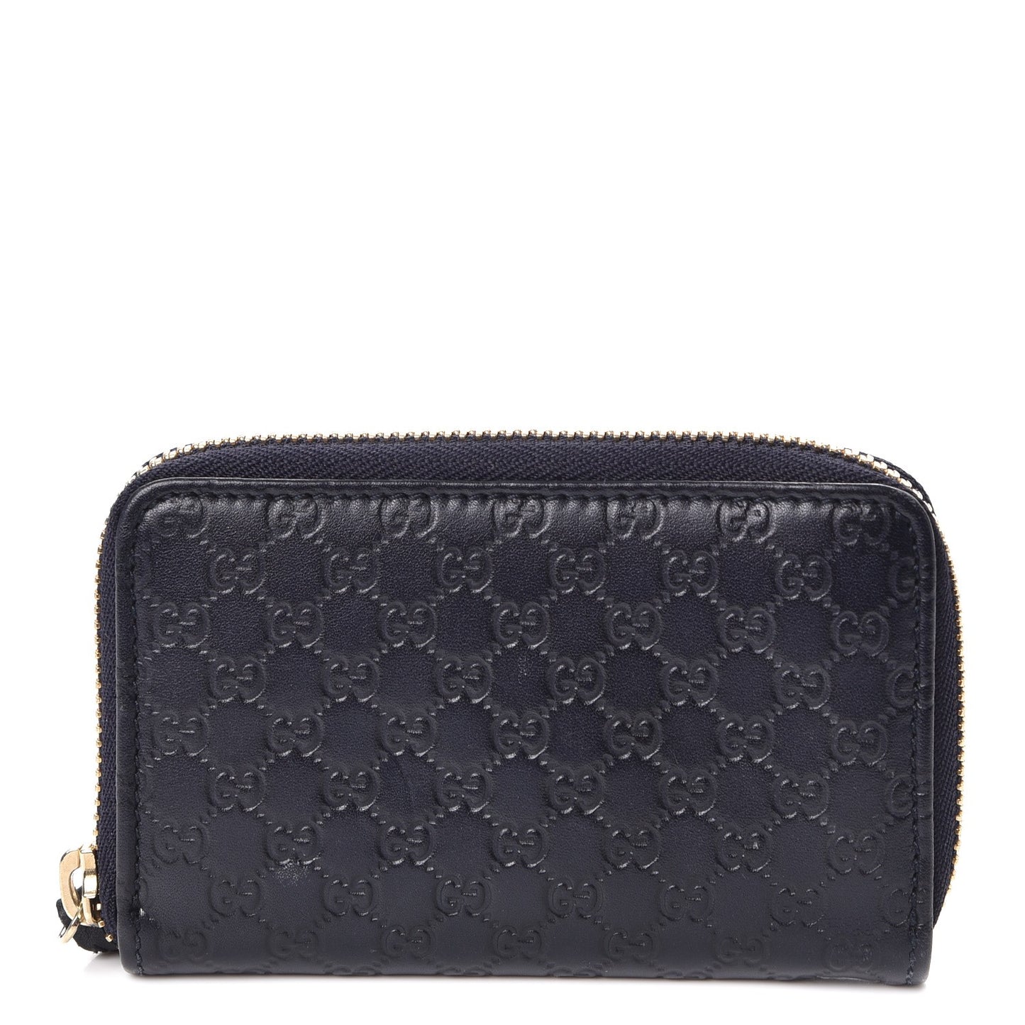 Microguccissima Zip Around Card Case Navy