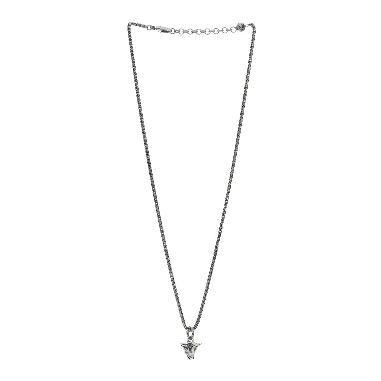 Gucci Sterling Silver Anger Forest Bull Head Necklace 3 of 4