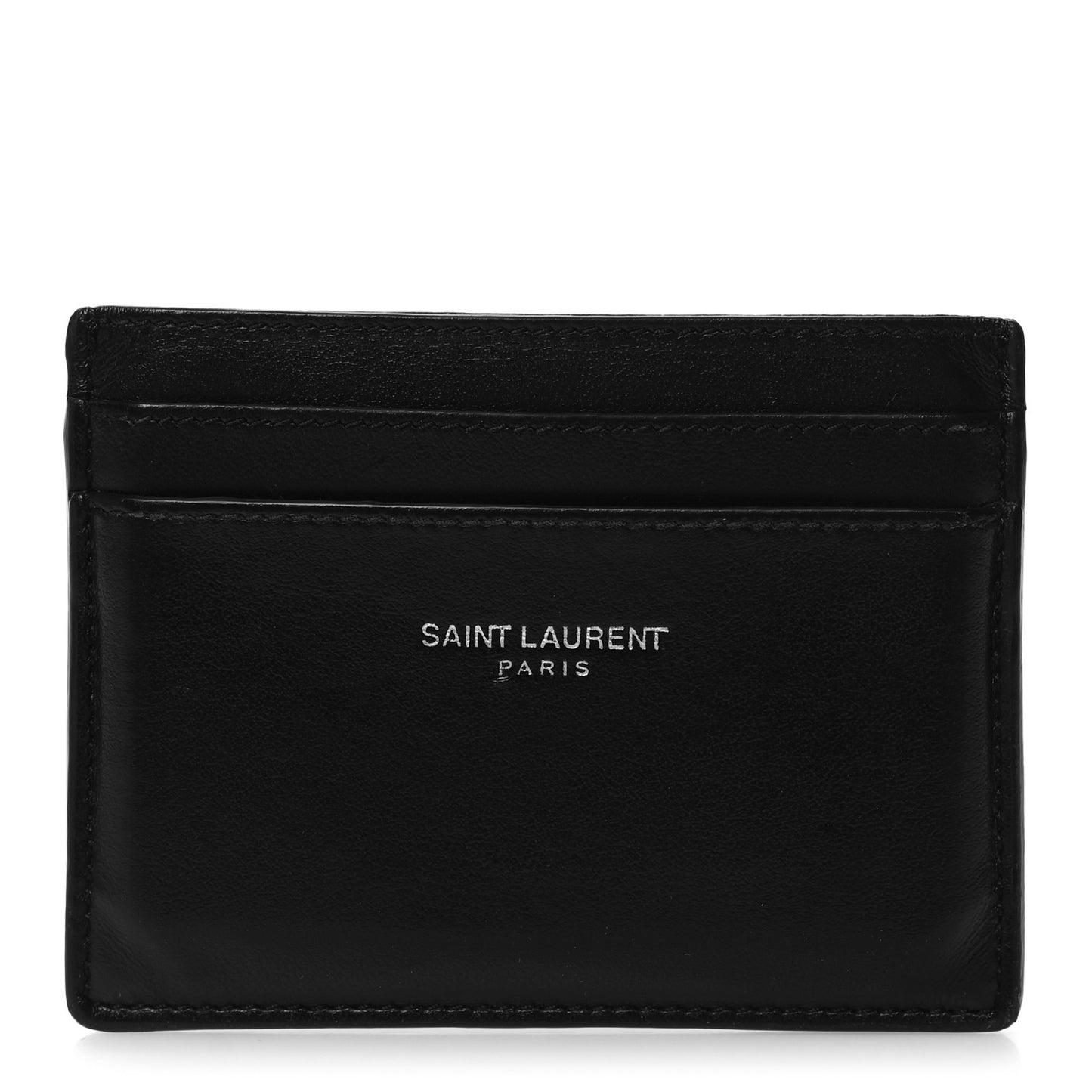 Calfskin Card Case Black Black