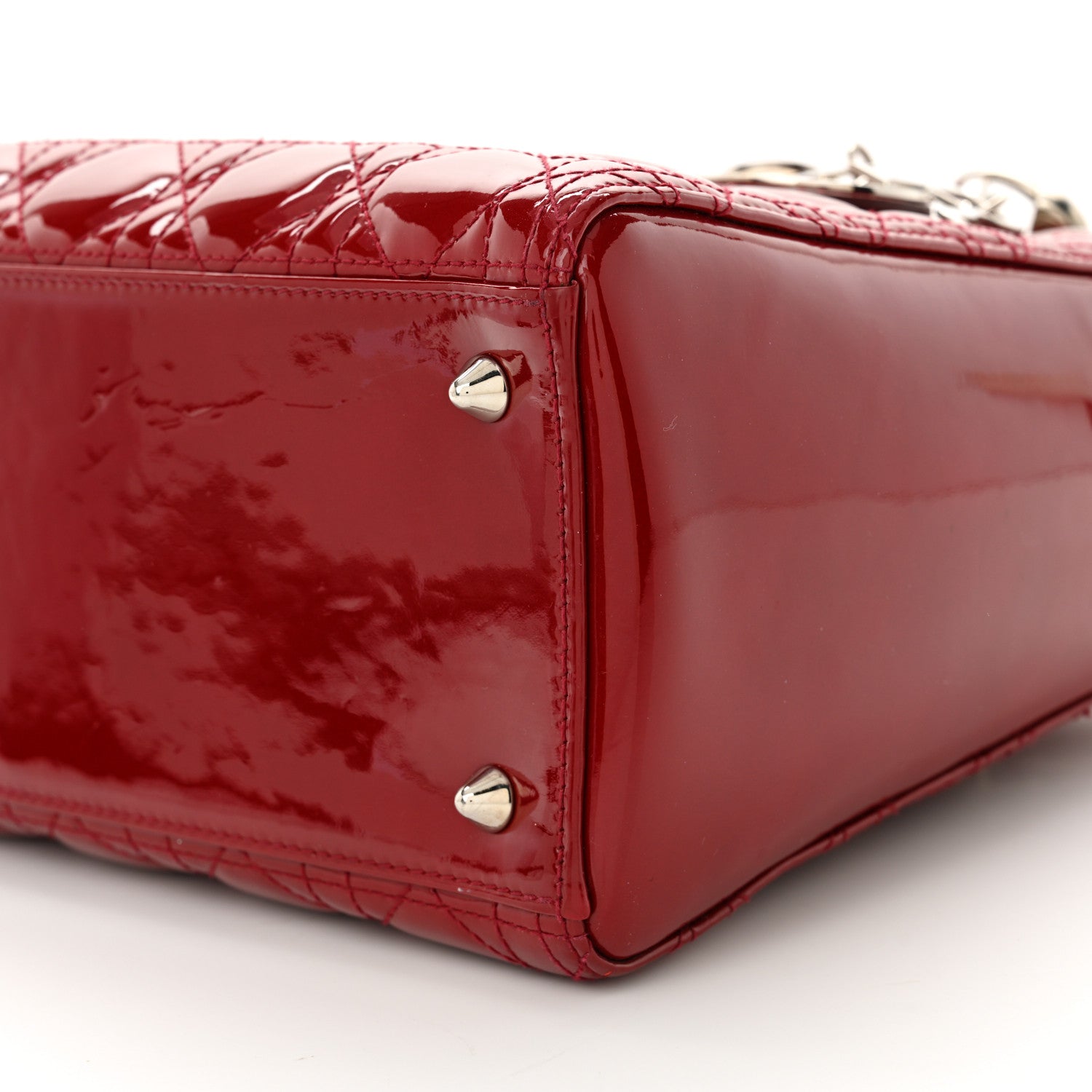 Christian Dior Patent Cannage Medium Lady Dior Red 10 of 11