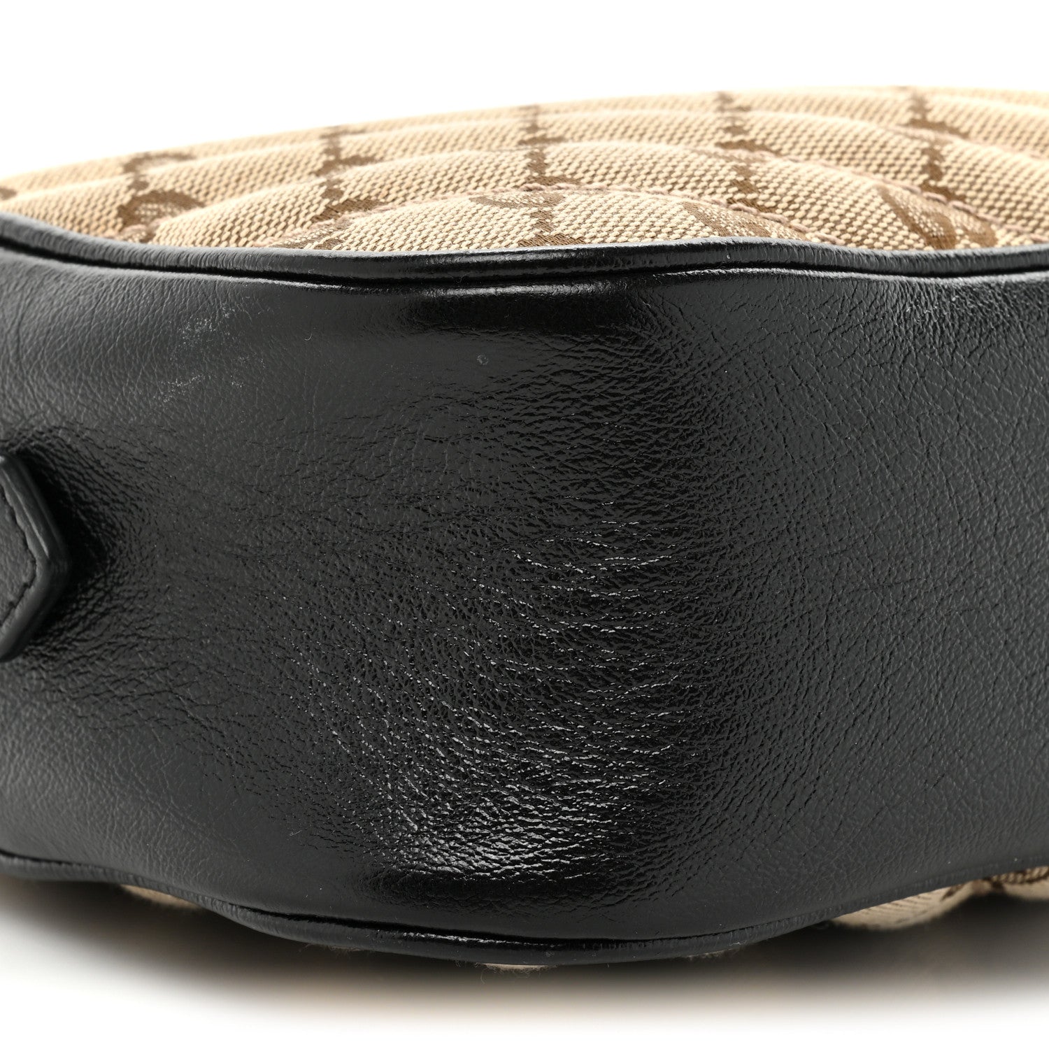 Gucci Monogram Matelasse Diagonal Small GG Marmont Chain Shoulder Bag Beige Black 9 of 14