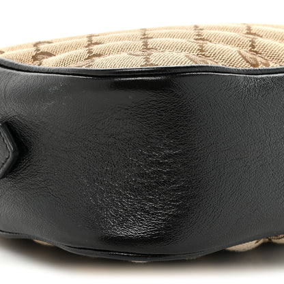 Gucci Monogram Matelasse Diagonal Small GG Marmont Chain Shoulder Bag Beige Black 9 of 14