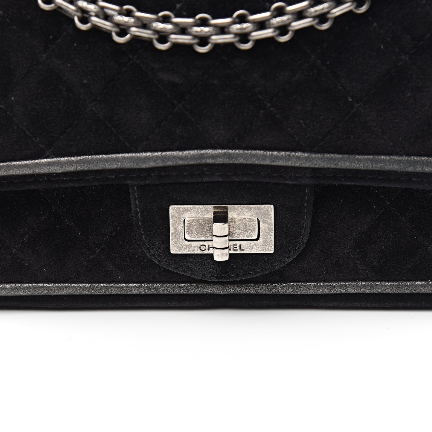 Suede Quilted 2.55 Reissue 224 Flap Black