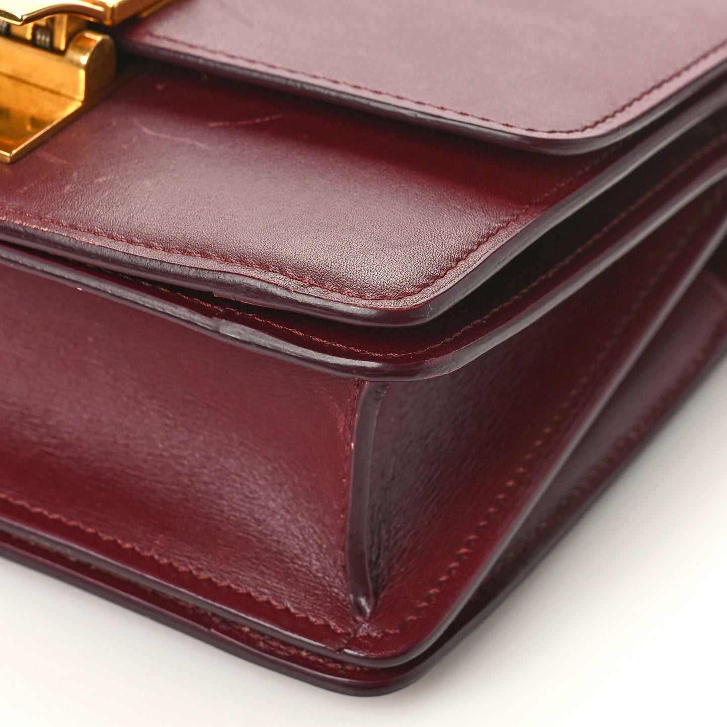 Box Calfskin Small Classic Box Flap Bag Burgundy