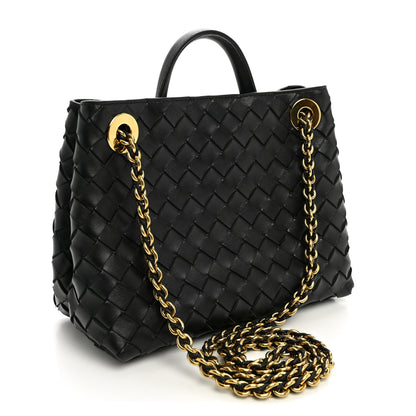 Bottega Veneta Nappa Intrecciato Small Andiamo Shoulder Bag Black 2 of 8