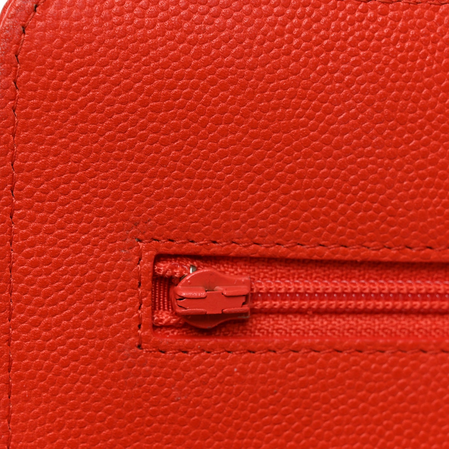 Caviar Quilted Wallet on Chain WOC Orange