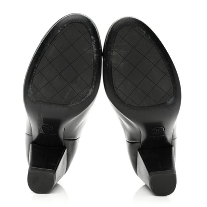 Chanel Lambskin Cap Toe CC Short Ankle Boots 36 Black 6 of 12