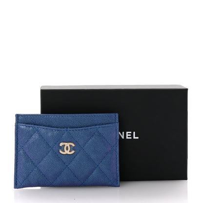 Chanel Iridescent Caviar Quilted Card Holder Dark Blue 9 of 9