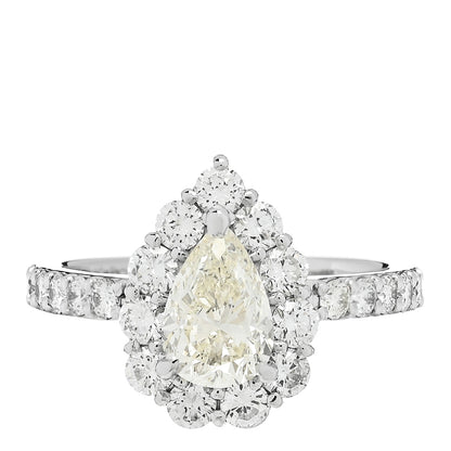 Parker & West by FASHIONPHILE Platinum Diamond 1.15ct Pear Cut Halo Engagement Ring 53 6.25 1 of 9