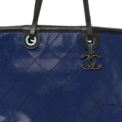 Chanel Grained Calfskin Shopping Fever Tote Blue 9 of 11