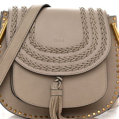 Chloe Calfskin Braided Small Hudson Shoulder Bag Motty Grey 7 of 9