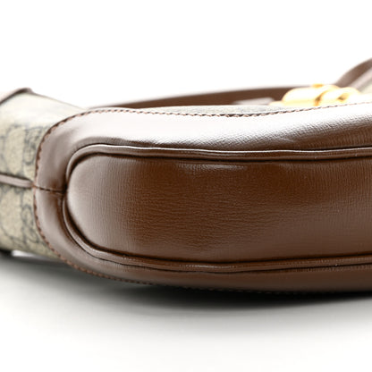 Gucci GG Supreme Monogram Azalea Calfskin Web Small Jackie 1961 Hobo Beige Ebony Brown Sugar 9 of 12