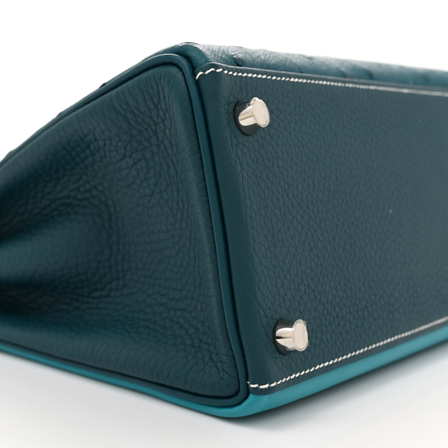 Ostrich Swift Taurillon Clemence Kelly Retourne 32 Cobalt Turquoise Colvert