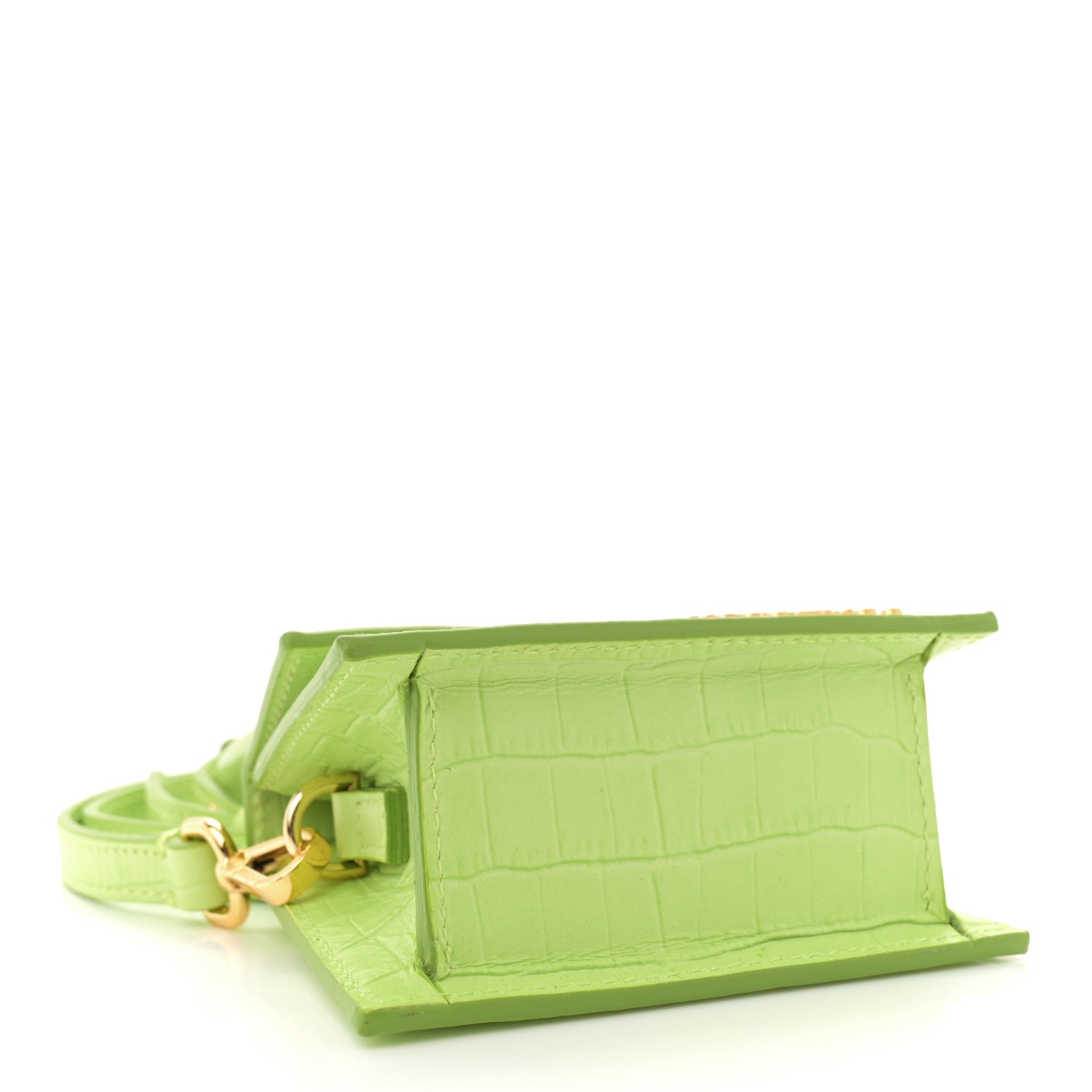 Jacquemus Calfskin Crocodile Embossed Le Chiquito Light Green 4 of 9