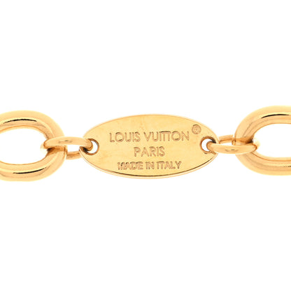 Louis Vuitton Metal Enamel LV Charms Choker Necklace Gold Red 4 of 5
