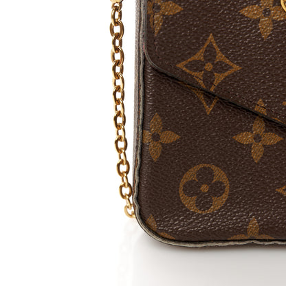 Louis Vuitton Monogram Pochette Felicie Chain Wallet Fuchsia 17 of 19