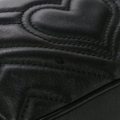Gucci Calfskin Matelasse Super Mini GG Marmont Shoulder Bag Black 14 of 18