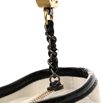 Chanel Aged Calfskin Quilted Medium Gabrielle Hobo Black White 11 of 11
