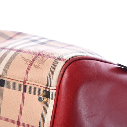 Burberry Haymarket Check Small Canterbury Tote Military Red 22 of 23