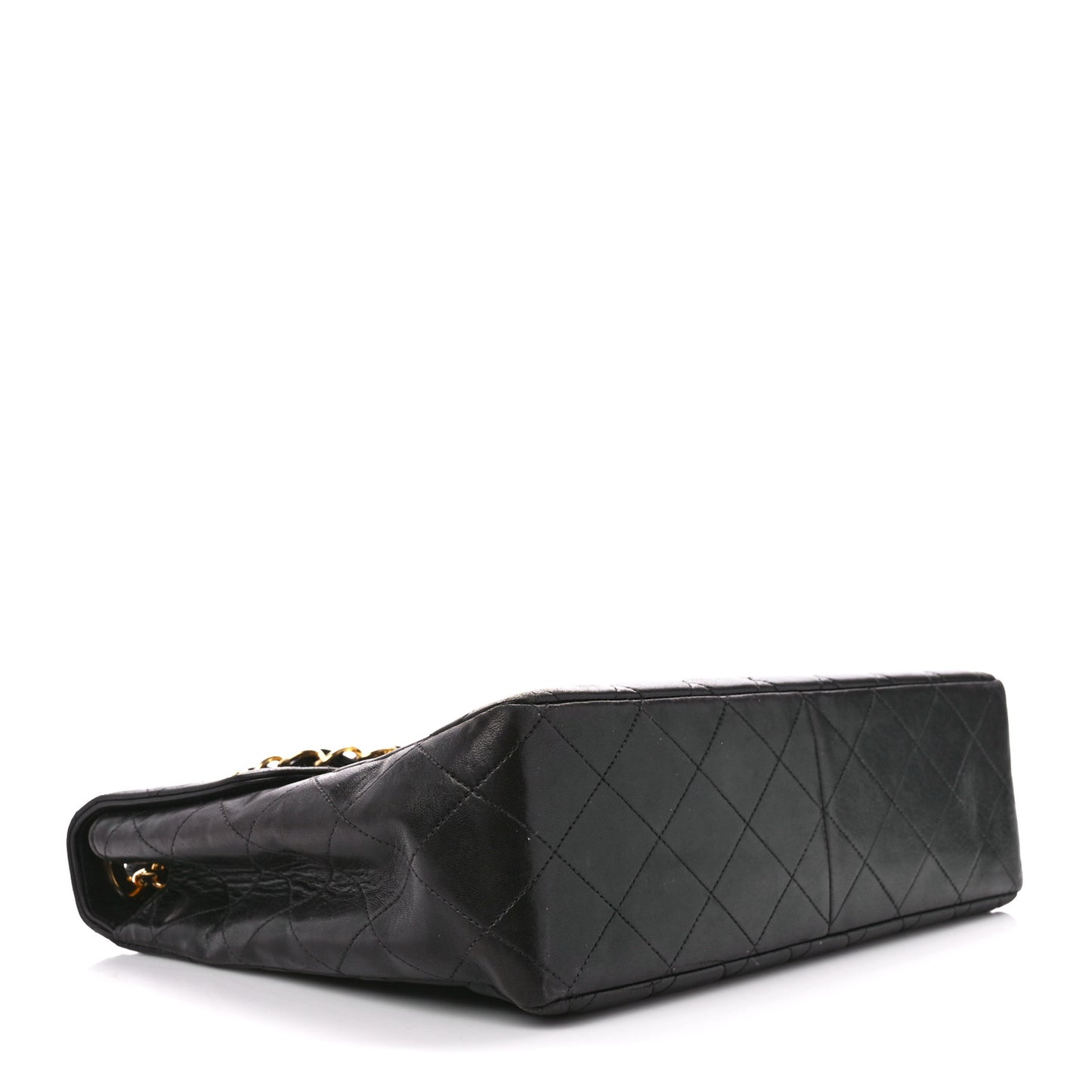Lambskin Quilted XL Jumbo Single Flap Black