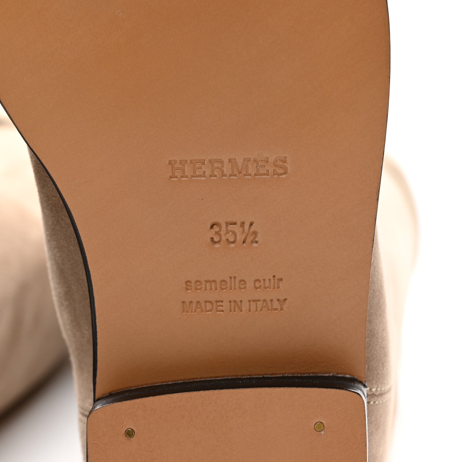 Hermes Suede Kelly Jumping Boots 35.5 Oak 6 of 13