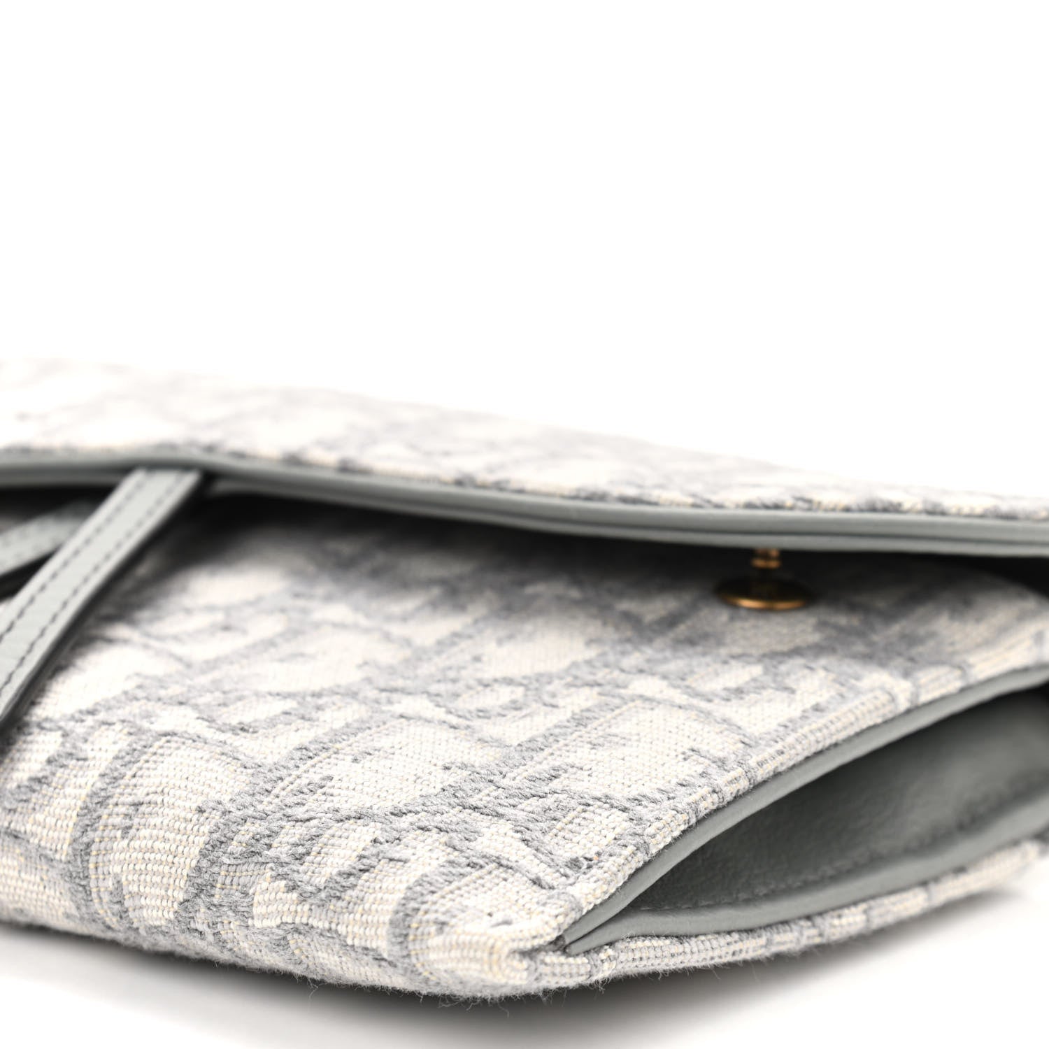 Christian Dior Oblique Saddle Chain Long Wallet Grey 10 of 11