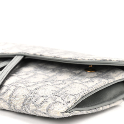 Christian Dior Oblique Saddle Chain Long Wallet Grey 10 of 11