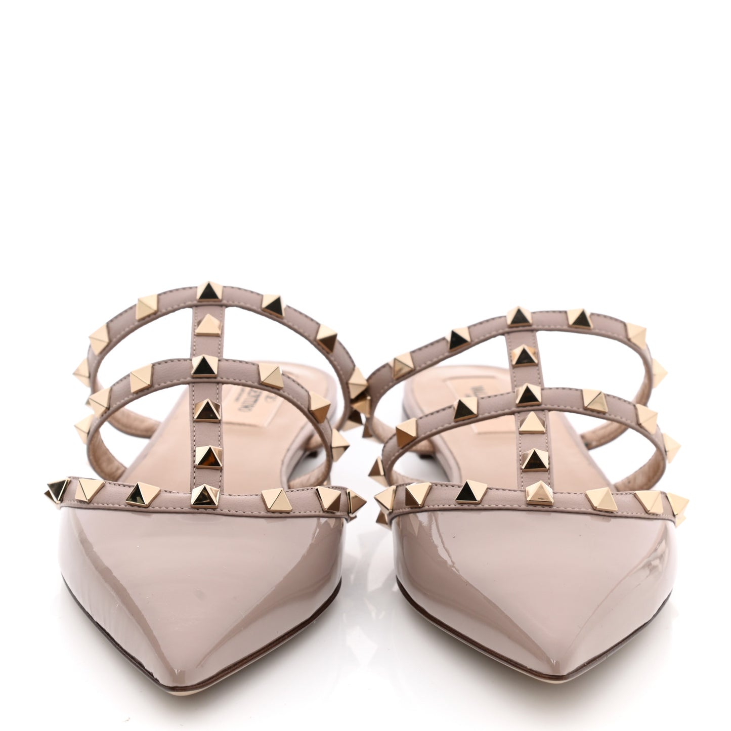 Patent Rockstud Flat Cage Mules 38 Poudre