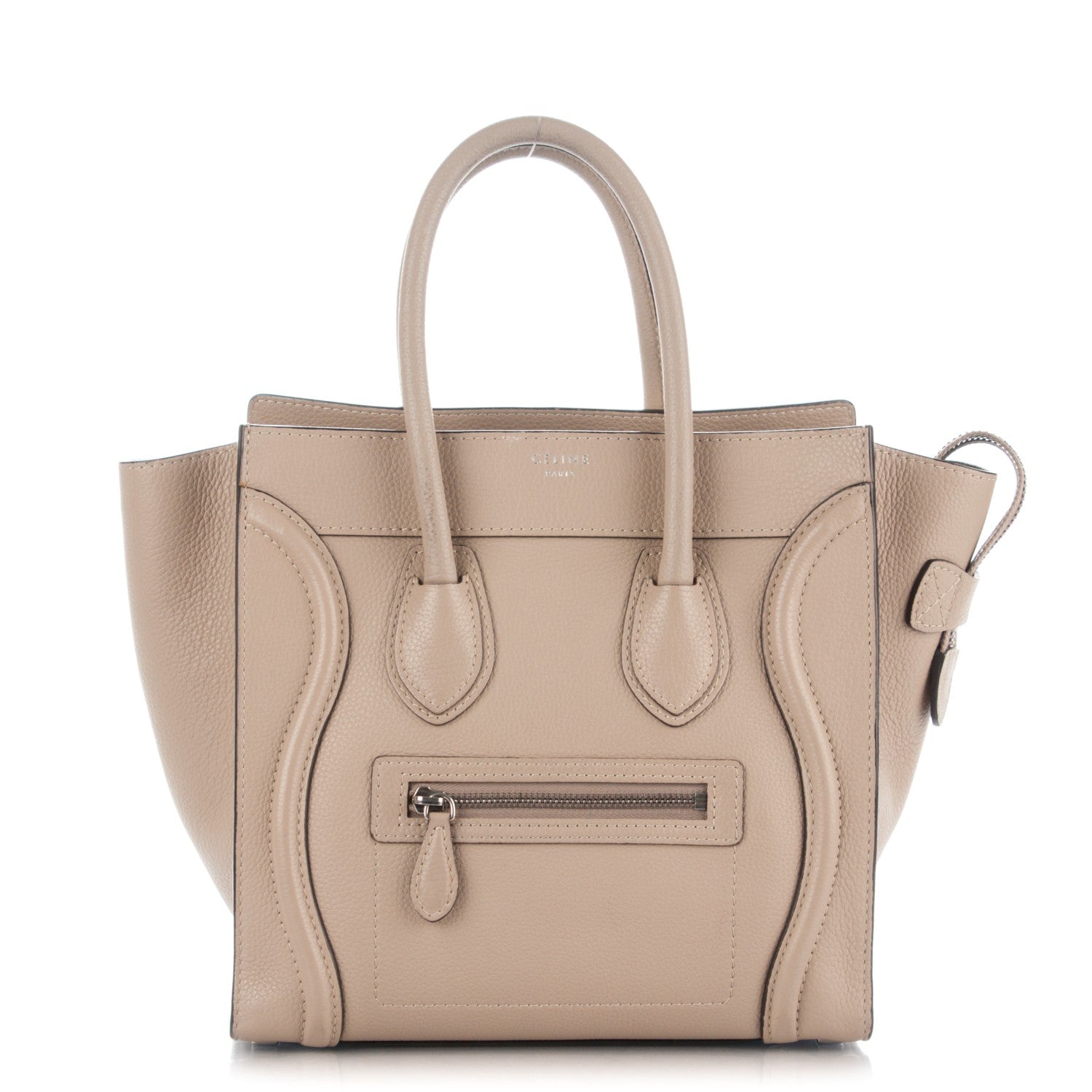 Celine Drummed Calfskin Micro Luggage Dune 1 of 10