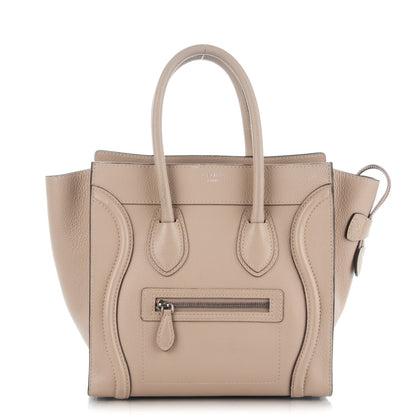 Celine Drummed Calfskin Micro Luggage Dune 1 of 10