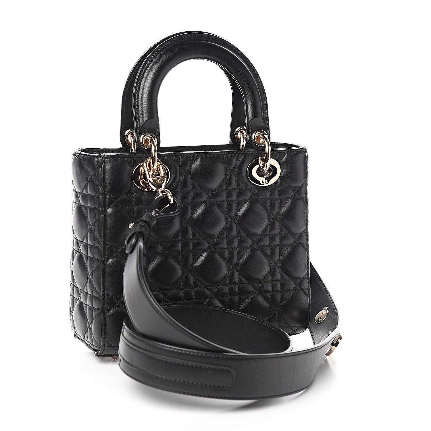 Christian Dior Lambskin Cannage Small Lucky Badges My Lady Dior Black 2 of 10