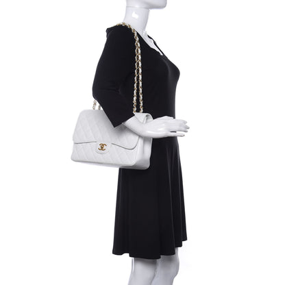 Chanel Caviar Quilted Jumbo Single Flap White 2 of 11