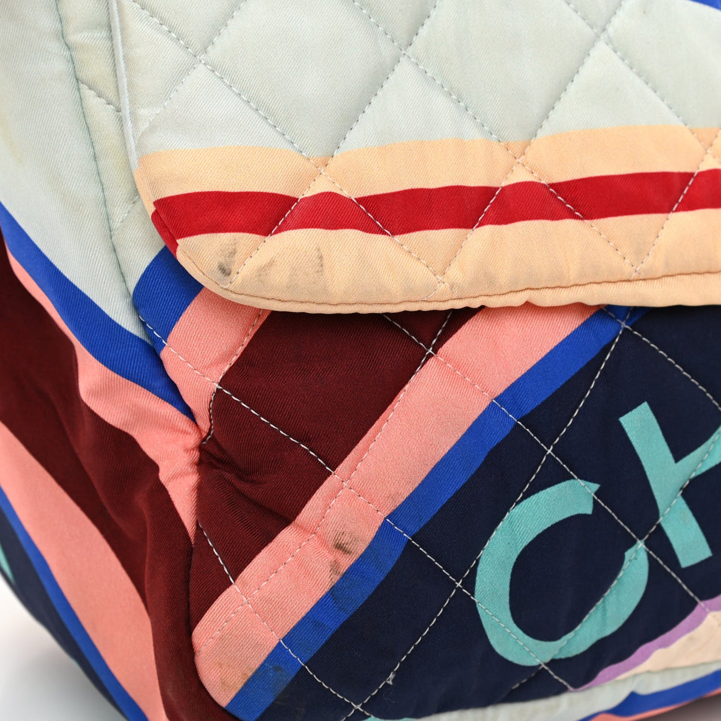 Fabric Quilted Printed XXL Flap Multicolor