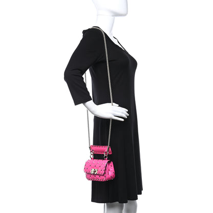 Valentino Garavani Calfskin Micro Rockstud Spike Shoulder Bag Azalea 2 of 8