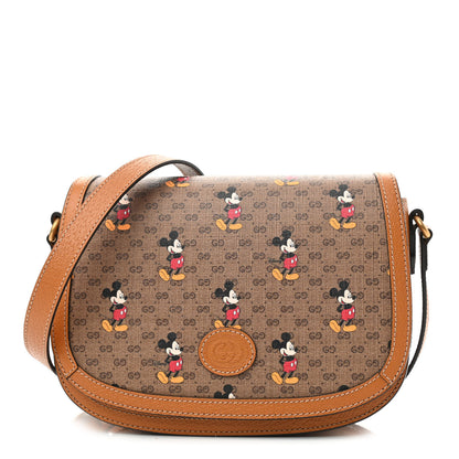 Gucci X DISNEY Mini Vintage GG Supreme Monogram Mickey Mouse Small Flap Messenger Bag Beige Vintage Sun Oil 1 of 10